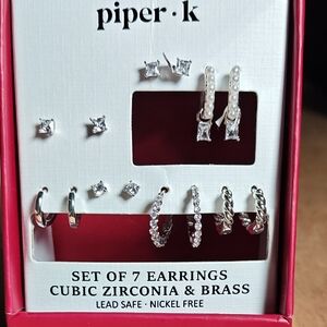 Piper Silver and White Kids Earring Collection